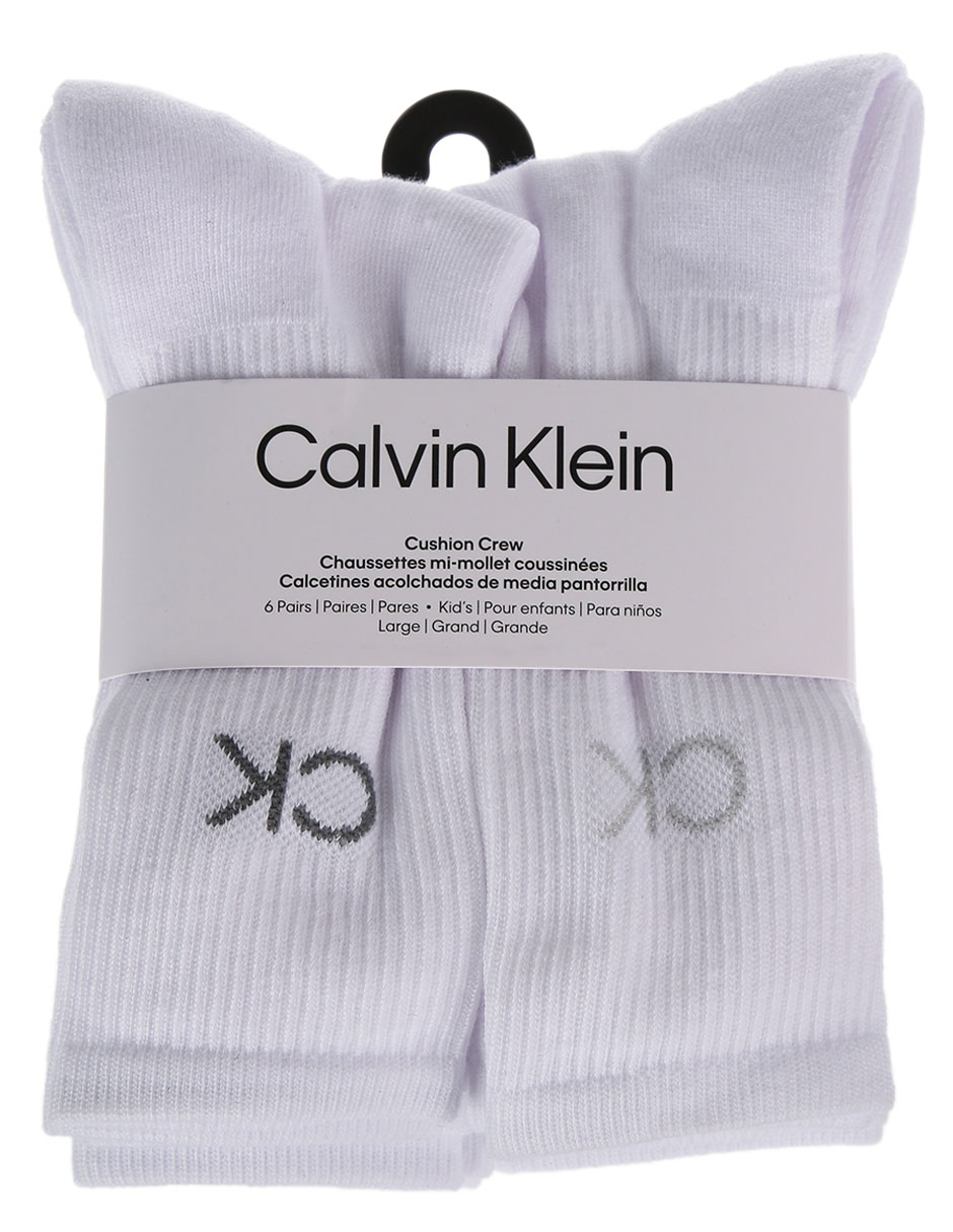Set de calceta Calvin Klein Athletic Crew para niño 6 pares Set de calceta Calvin Klein Athletic Crew para niño 6 pares