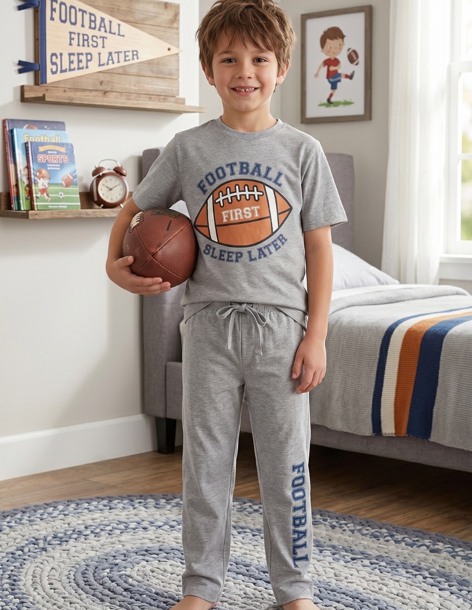 Conjunto pijama whispers futbol para niño
