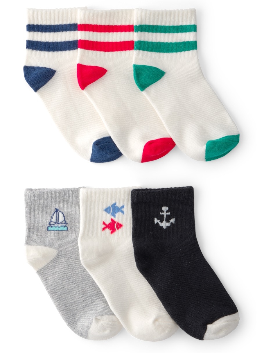 Calceta antiderrapante de algodón para niño 6 pares