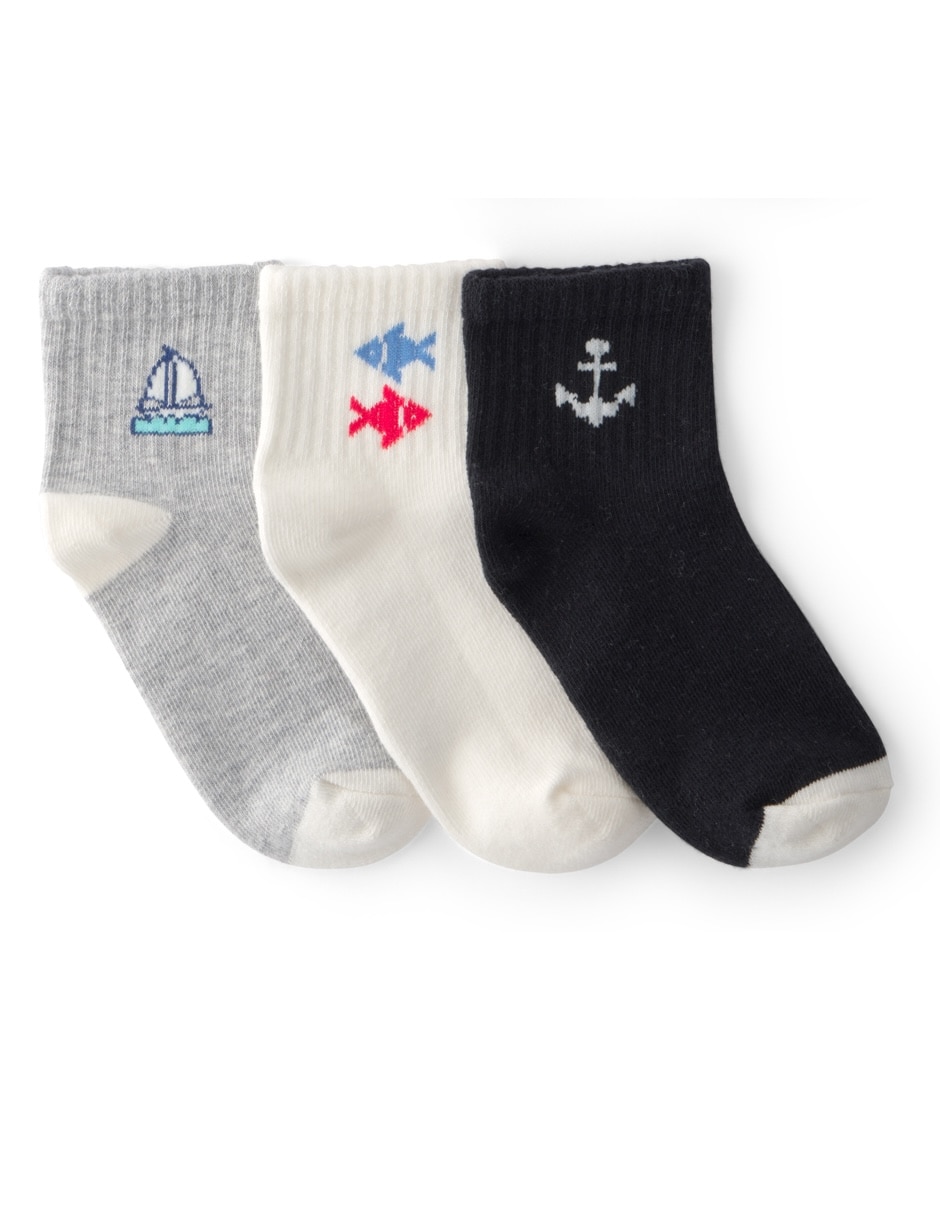 Calceta antiderrapante Carter's de algodón para niño 6 pares