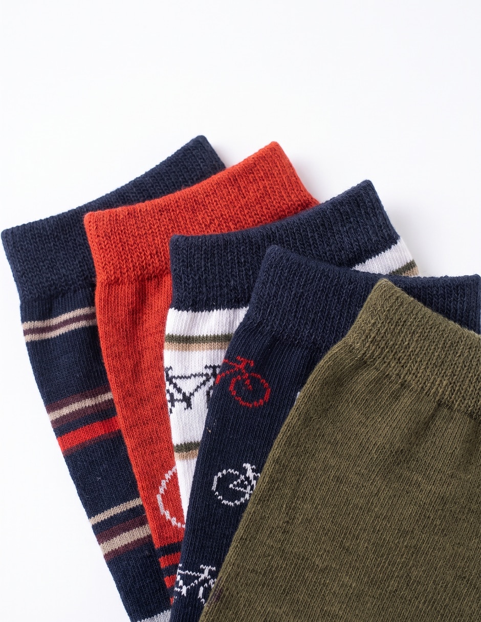 Set de calcetín de algodón para niño 5 pares 3
