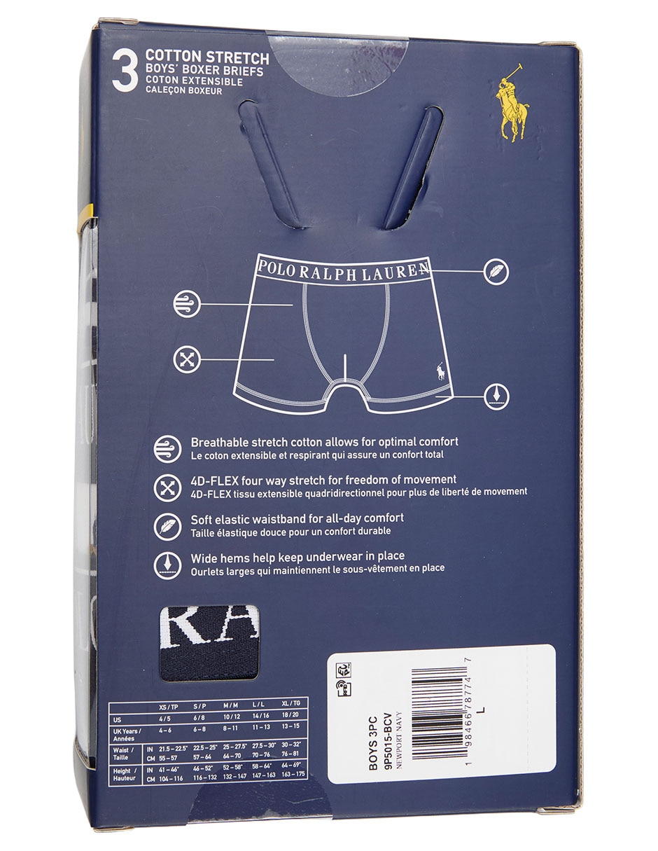 Set bóxer polo ralph lauren de algodón infantil niño