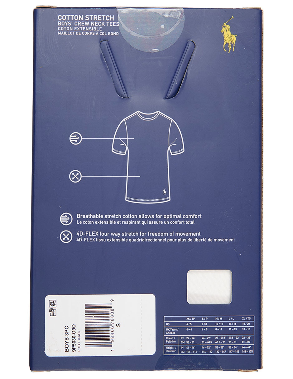 Camiseta cuello redondo polo ralph lauren 9p5030 para niño