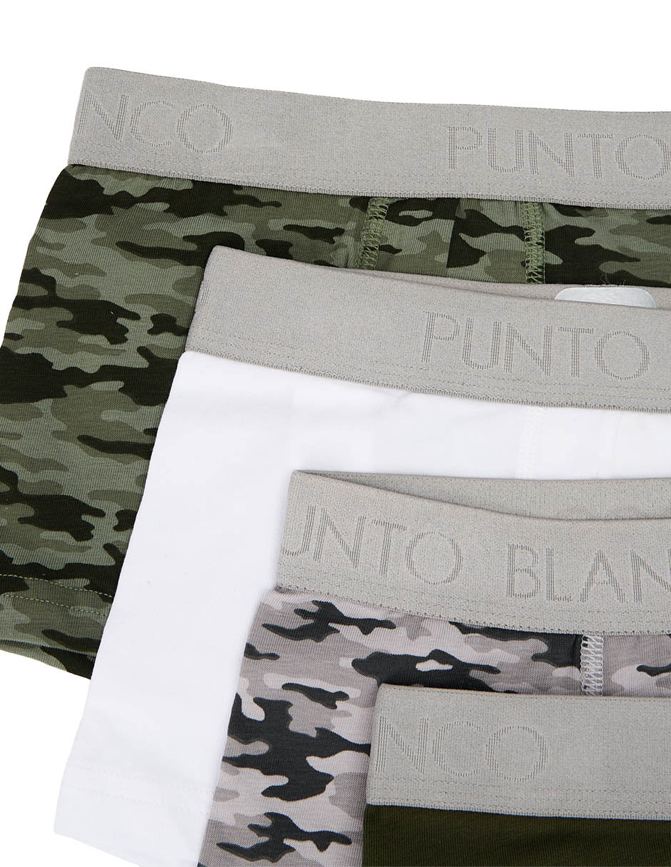 Calzón/Bóxer Punto Blanco De Algodón Para Niño