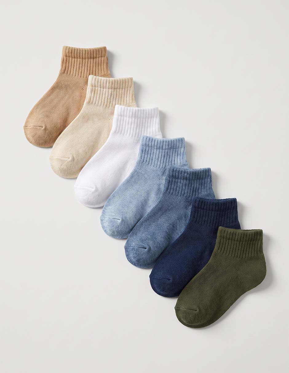 Set de tín punto blanco de algodón para niño 7 pares