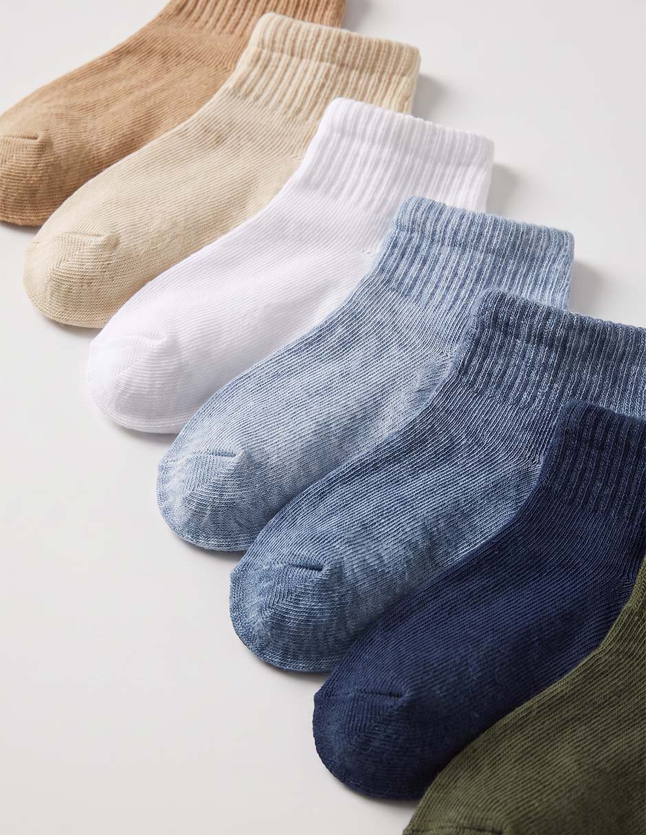 Set de tín punto blanco de algodón para niño 7 pares 3