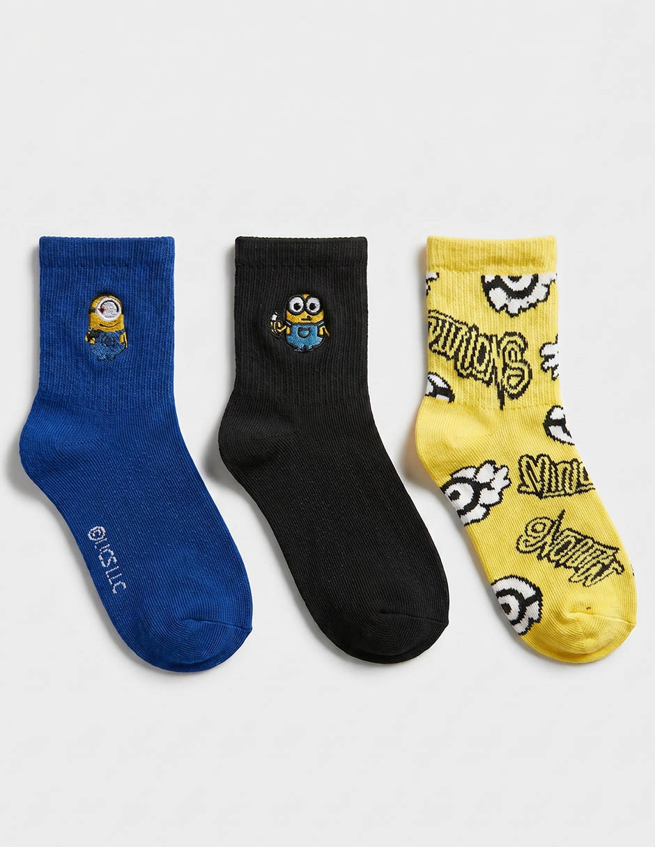 Set de calcetín Minions para niño 3 pares