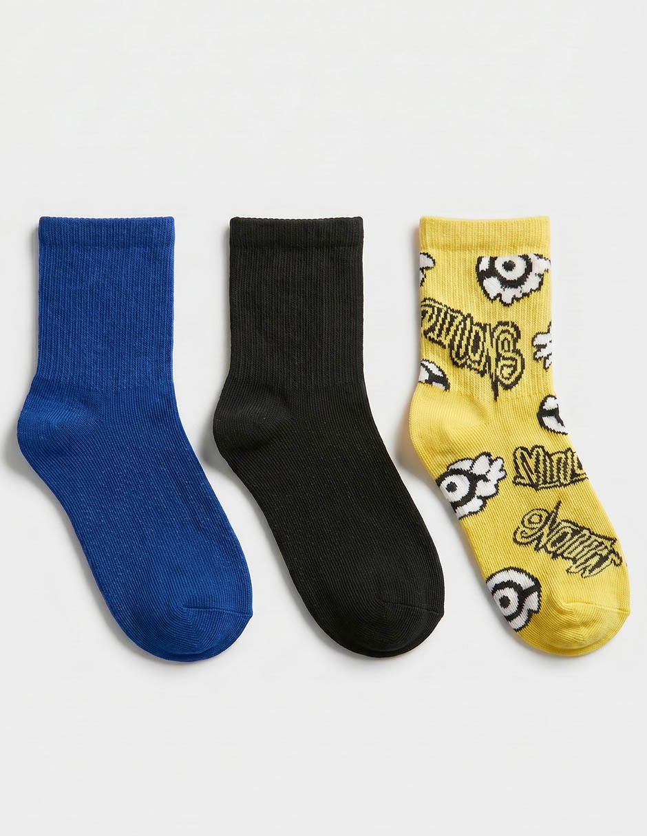 Set de calcetín Minions para niño 3 pares
