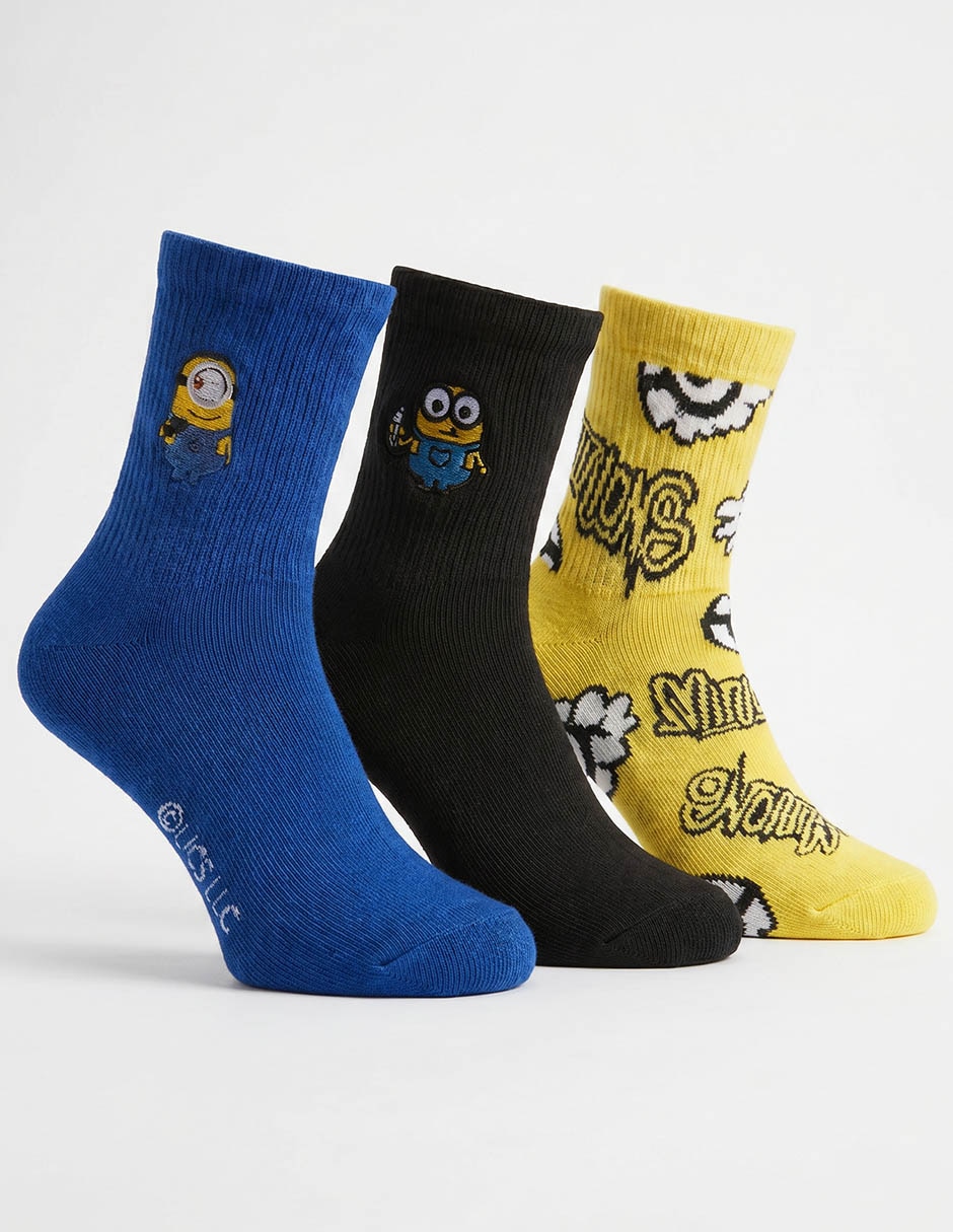 Set de calcetín Minions para niño 3 pares