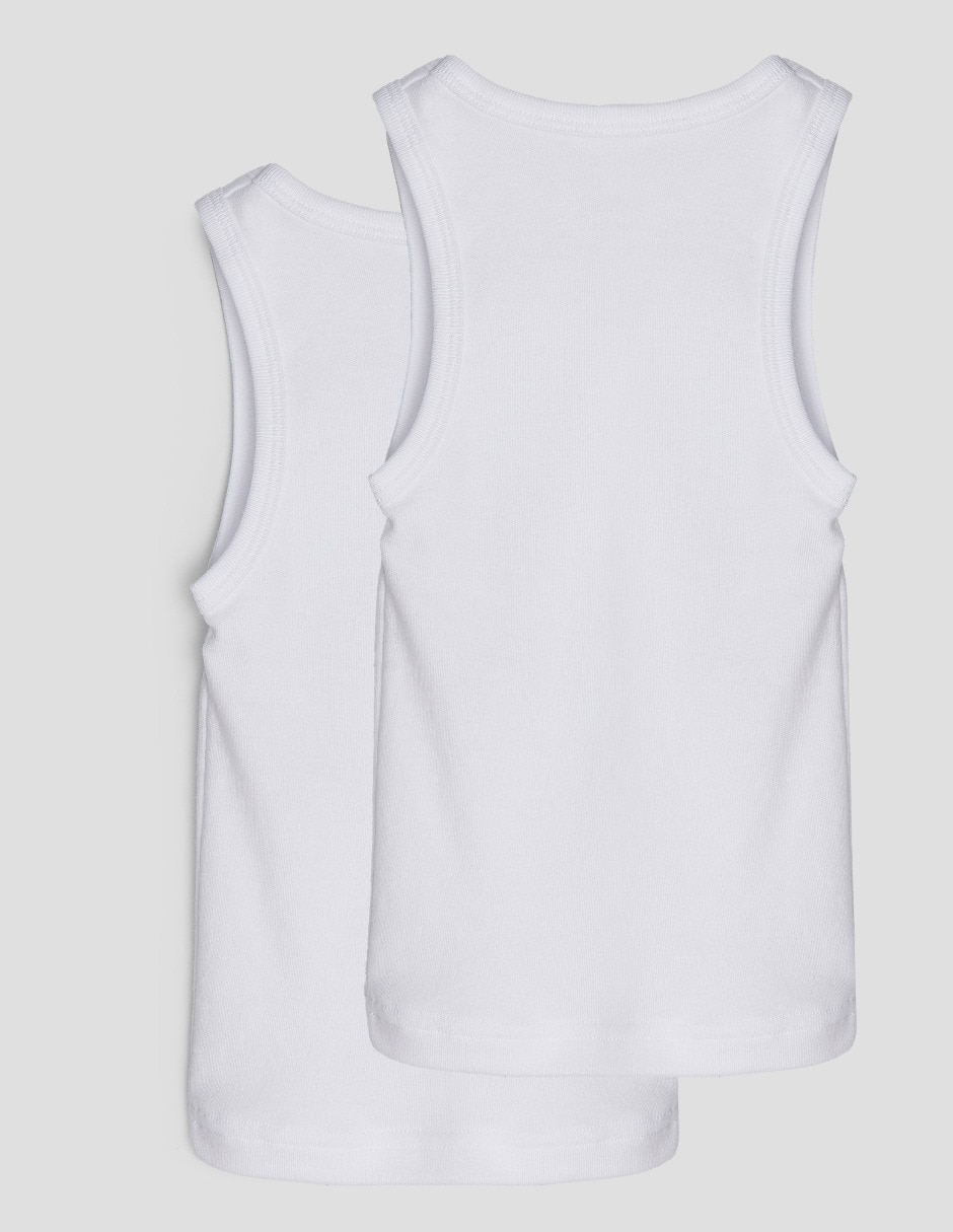 Camiseta cuello redondo punto blanco para niño
