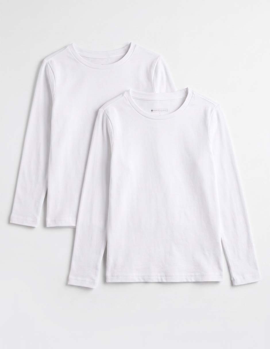 Set camiseta cuello redondo punto blanco para niño 3