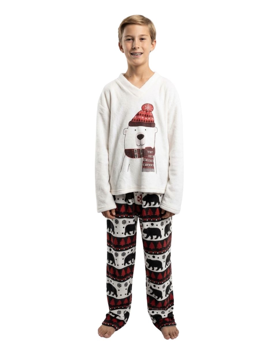 Conjunto pijama oso con gorro para niño